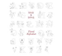The Crafty Kit Company Bâton et Stitch - Transferts de broderie A4 solubles dans l'eau | Autocollants floraux en tissu lettres de l'alphabet - Stabilisateur de broderie dissous pour couture à la main