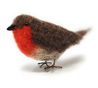 The Crafty Kit Company Kit de feutrage à l'aiguille - Oiseaux britanniques Robin | Kit de feutrage DIY 100% laine Corriedale - Cadeau fait main pour adultes, adolescents et débutants | Âge 10+