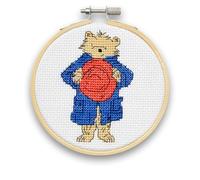 The Crafty Kit Kit de démarrage de broderie d'entreprise et mini kit de point de croix - Paddington - Bonjour! | Kit de bricolage écologique pour débutants et expérimentés - Cadeau fait main pour