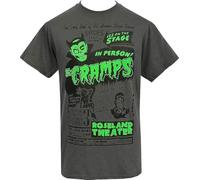 The Cramps Mens Psychobilly Men T-Shirt Roseland Theater Gig Poster Devil Garage Tee Black Manches Courtes(Small)