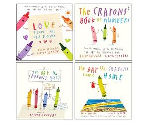 The Crayons Collection 4 Books Set By Drew Daywalt & Oliver Jeffers (Love from the Crayons [Hardcover], The Day The Crayons Quit, The Day The Crayons Came Home & Book of Numbers [Board book])