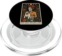 The Crazy Bulldog Lady Dog Carte de Tarot Squelette Lune sorcière PopSockets PopGrip pour MagSafe