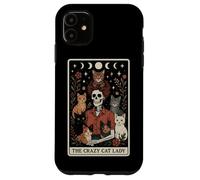 The Crazy Cat Lady Cat Carte de Tarot Squelette Motif Lune sorcière Coque pour iPhone 11