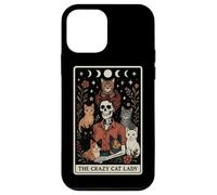 The Crazy Cat Lady Cat Carte de Tarot Squelette Motif Lune sorcière Coque pour iPhone 12 Mini