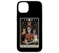The Crazy Cat Lady Cat Carte de Tarot Squelette Motif Lune sorcière Coque pour iPhone 14 Plus