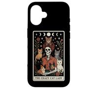 The Crazy Cat Lady Cat Carte de Tarot Squelette Motif Lune sorcière Coque pour iPhone 16