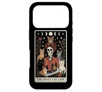 The Crazy Cat Lady Cat Carte de Tarot Squelette Motif Lune sorcière Coque pour iPhone 17 Pro