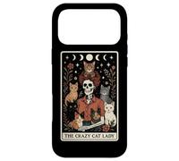 The Crazy Cat Lady Cat Carte de Tarot Squelette Motif Lune sorcière Coque pour iPhone 17 Pro Max