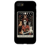 The Crazy Cat Lady Cat Carte de Tarot Squelette Motif Lune sorcière Coque pour iPhone SE (2020) / 7/8