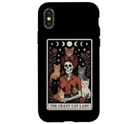 The Crazy Cat Lady Cat Carte de Tarot Squelette Motif Lune sorcière Coque pour iPhone X/XS