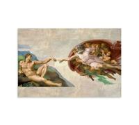 THE CREATION OF ADAM Poster sur toile Décoration pour salon chambre à coucher Peinture murale Art Peinture moderne Home Boy Chambre Impression Peinture murale Fille Vacances Tableau mural 40 x 60 cm