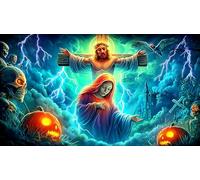 The-Cross-of-Jésus 1000 pièces Jeu Stimulant Puzzle pour Adultes Papier recyclé Jeu Familial Amusant & Stimulant Idée Cadeau Parfaite 70x50cm/1000pcs