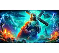 The-Cross-of-Jésus Puzzle 1000 Pieces Cadeau Unique Jeu éducatif Challenge Toy de qualité supérieure Peinture Art pour Adultes et Enfants 38x26cm/1000pcs