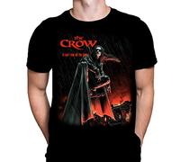 The Crow Rain T-shirt pour homme avec impression classique de film d'horreur pour Halloween, Noir , L
