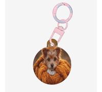The Crown Dog in The Scarf Médaille ronde pour animaux de compagnie, matériau acrylique durable, idéal pour les chiens de petite et grande taille