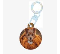The Crown Dog in The Scarf Médaille ronde pour animaux de compagnie, matériau acrylique durable, idéal pour les chiens de petite et grande taille