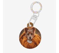 The Crown Dog in The Scarf Médaille ronde pour animaux de compagnie, matériau acrylique durable, idéal pour les chiens de petite et grande taille