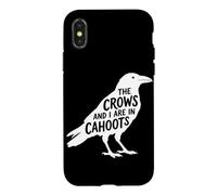 The Crows and I are in Cahoots Dark Humour Bird Crow Lover Coque pour iPhone X/XS