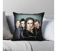 The Cure Band Taie d'oreiller carrée en polyester et lin avec fermeture éclair Motif musique alternative