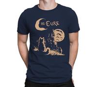 The Cure Cat Moon Lover 90's T-shirt pour homme, Bleu marine, M