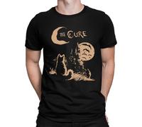 The Cure Cat Moon Lover 90's T-shirt pour homme, Noir , XL