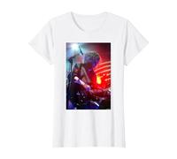 The Cure Robert Smith Live par Andy Willsher T-Shirt, Femme, Blanc, M