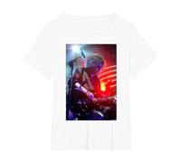 The Cure Robert Smith Live par Andy Willsher T-Shirt, Femme Grandes Tailles, Blanc, 5X