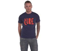 Rock Off officially licensed products The Cure T Shirt Band Logo Nouveau Officiel Unisex Navy Bleu Size L