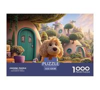 The Cute and Fluffy Dog 1000 Pcs Carton Extra-épais Coffret De Puzzles Lovely Puppy Anti-Stress Jeu Familial Puzzles As Birthday Gifts 52x38cm/1000pcs