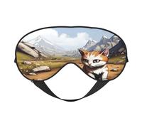 The Cute Cat in The Sunflower Field Masque doux pour les yeux pour dormir - Idéal pour les femmes et les hommes et les voyages, confortable et réglable, parfait pour une utilisation en