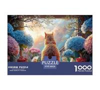 The Cute Orange Cat Sits on The Windowsill 1000 Pièces Carton Extra-épais Puzzle À Faire Soi-même Kitten Stimulant Et Éducatif Défi Unique Puzzles Cadeaux pour La Famille Et Les Amis 38x26cm/1000pcs