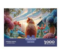 The Cute Orange Cat Sits on The Windowsill 1000 Pièces Carton Premium Coffret De Puzzles Kitten Extrêmement Difficile Défi Unique Puzzles pour La Décoration Intérieure 70x50cm/1000pcs