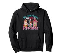 The Cutest Gnomes are Born in Septembre Three Gnomes Bday Sweat à Capuche