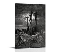 The Darkness at The Crucifixion par Gustave Dore - Art mural religieux du XIXe siècle avec croix et paysage atmosphérique - Impressions sur toile - Impressions sur toile à suspendre