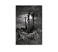 The Darkness at The Crucifixion par Gustave Dore - Art mural religieux du XIXe siècle avec croix et paysage atmosphérique - Impressions sur toile - Impressions sur toile à suspendre
