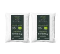 Thé de feuilles de moringa, feuilles de moringa séchées, feuilles de moringa oleifera, feuilles de moringa en vrac, pour une peau saine, Moringa leaves, Sans OGM (2x75g)