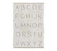 THE DECO FACTORY Kids ABC - Tapis Enfants Lavable en Coton Motif Alphabet Relief Naturel 100x150