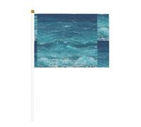 The Deep Blue Sea Drapeau à main imprimé double face 14 x 20,8 cm, adapté pour les activités d'équipe