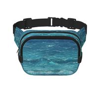 The Deep Blue Sea Fitness Sac à bandoulière de voyage, sac banane tendance et décontracté, sac banane carré double couche, noir, taille unique, Noir/blanc, One Size