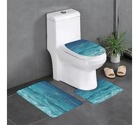 The Deep Blue Sea Lot de 3 tapis de bain absorbants pour salle de bain, baignoire, douche, idéal pour coiffeuses et maisons de vacances