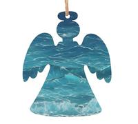 The Deep Blue Sea Lot de 6 pendentifs décoratifs en bois en forme d'ange Design vintage pour les vacances