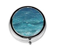 The Deep Blue Sea Pilulier rond portable à emporter dans votre poche de sac à main, pilulier léger à 3 compartiments,