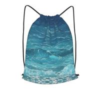 The Deep Blue Sea Sac à dos de sport avec cordon de serrage pour fitness et voyage, noir, Small