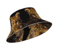 The Deep Eyed Leopard Chapeau bob réfléchissant pour homme et femme, jour et nuit, sécurité, cyclisme, course à pied, sports de plein air tendance, noir, taille unique