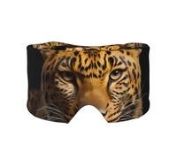 The deep-Eyed Leopard Masque de sommeil réglable et cache-oreilles, bandeau unisexe pour dormir sur le côté (68,1 x 10,9 cm), couverture confortable pour l'intérieur et l'extérieur, voyage, yoga,