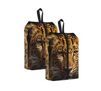 The Deep Eyed Leopard Sac à chaussures de voyage résistant à l'eau avec poignée pour valise, baskets, bottes, gym, 2 pièces., One Size, Classique