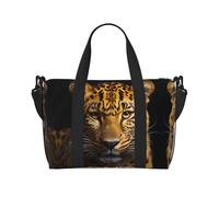 The deep-eyed leopard Sac de voyage à bandoulière pour femme, sac à main décontracté avec fermeture éclair, convient pour le travail, les voyages, le fitness, les voyages, le fitness, les voyages