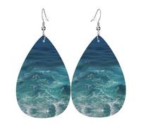 The Deep Ocean Boucles d'oreilles en cuir style européen et américain pour jeunes femmes, cadeaux d'anniversaire / Saint-Valentin