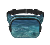 The Deep Ocean Fitness Sac à bandoulière de voyage, sac banane tendance et décontracté, sac banane carré double couche, noir, taille unique, Noir/blanc, One Size
