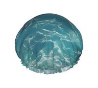 The Deep Ocean Print Bonnet de douche double couche avec doublure élastique Idéal pour la maison, le spa, l'hôtel et les voyages